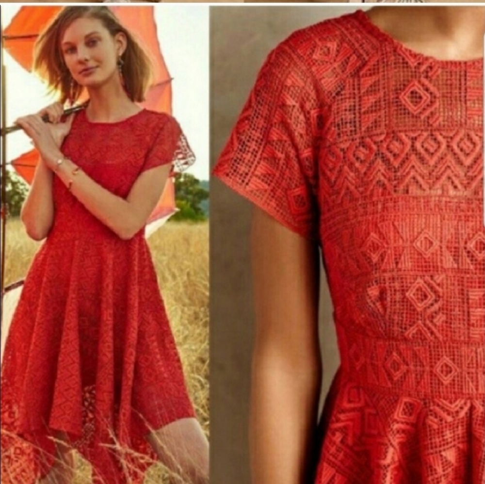 Maeve Prima Lace Dress in Wine